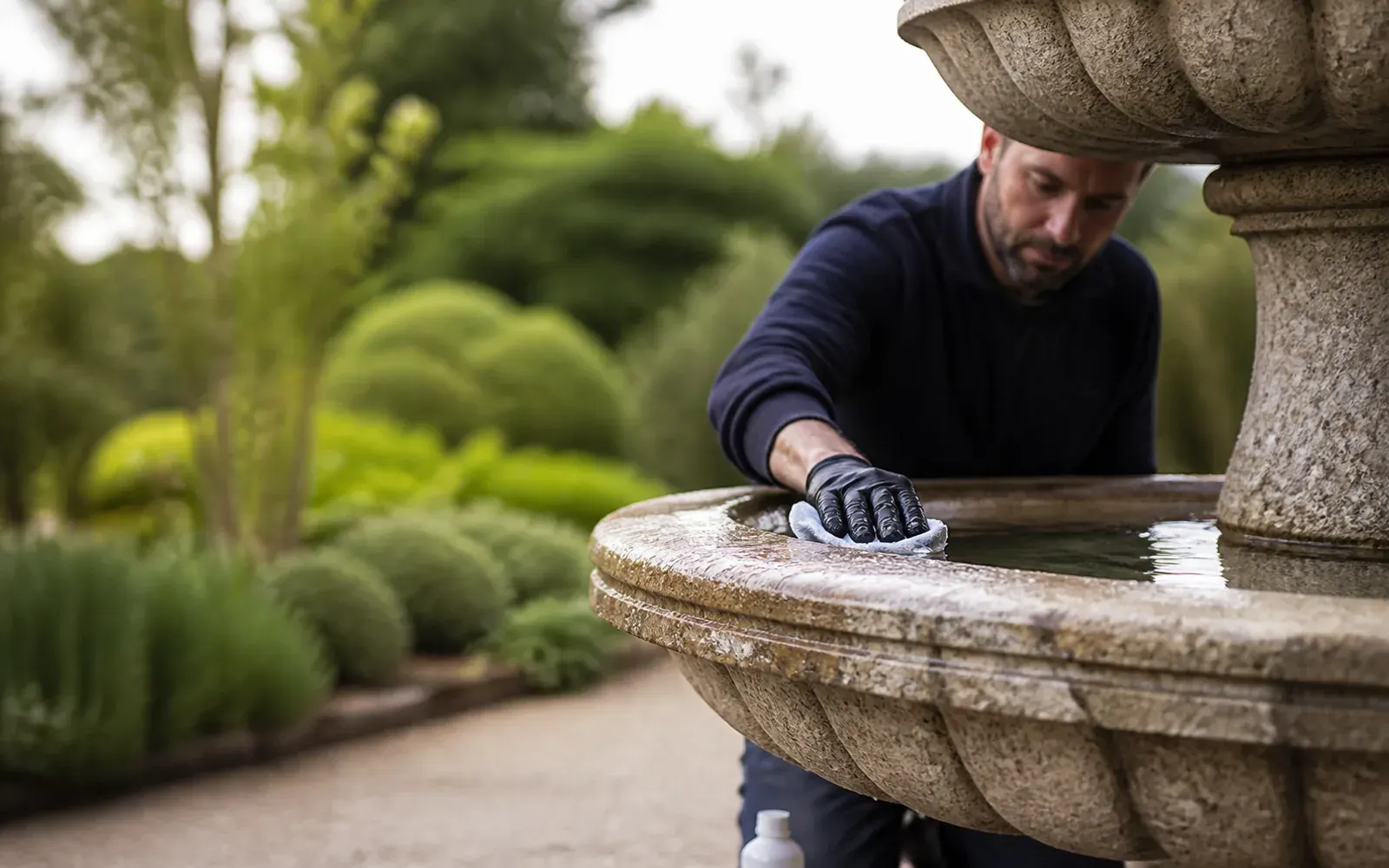 Protezione di una fontana metallica storica