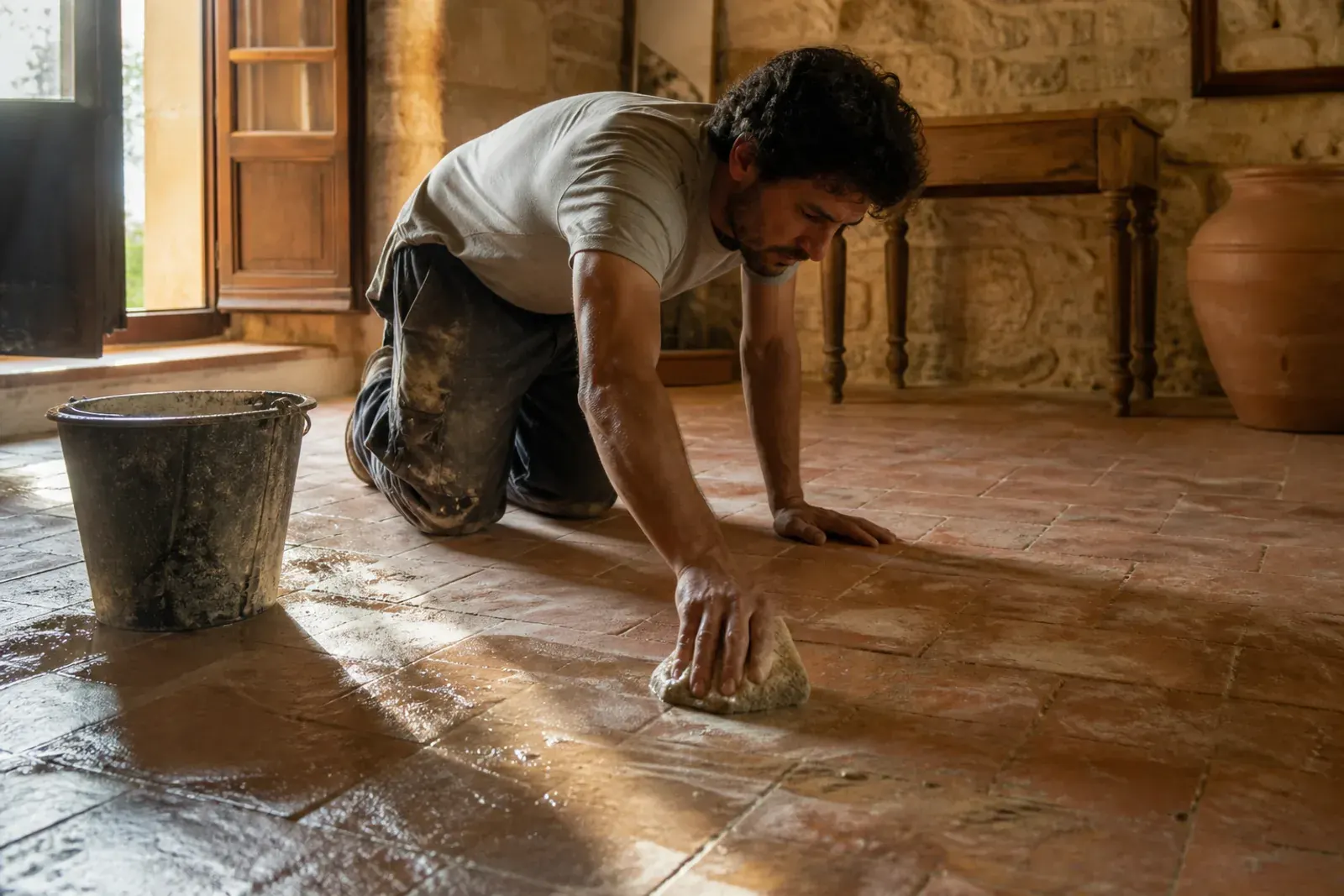 Volta in cotto pulita