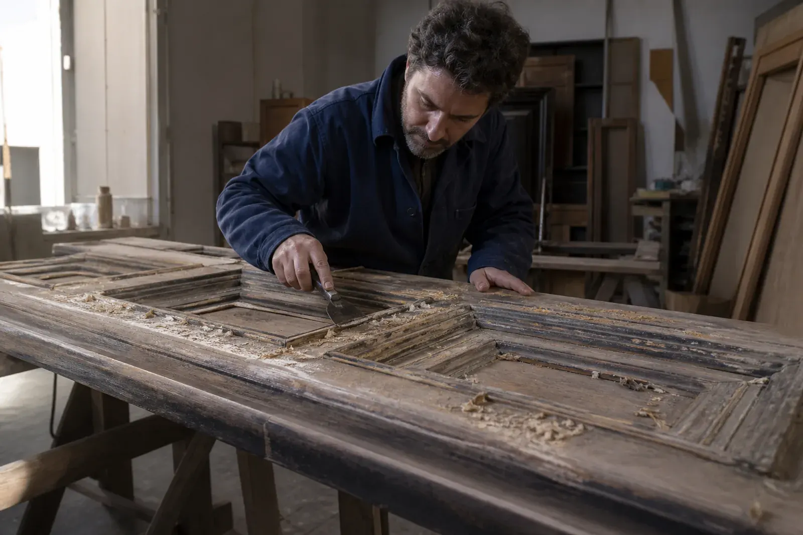 Portone in legno dopo il recupero