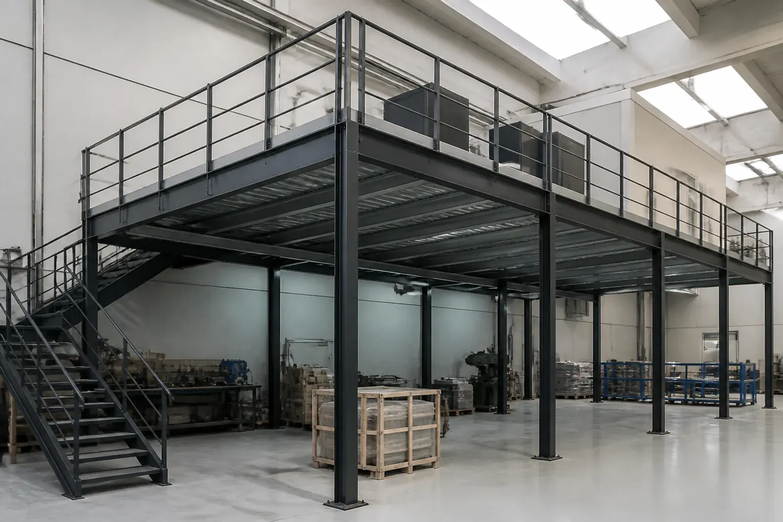 Strutture metalliche: soppalco in acciaio verniciato