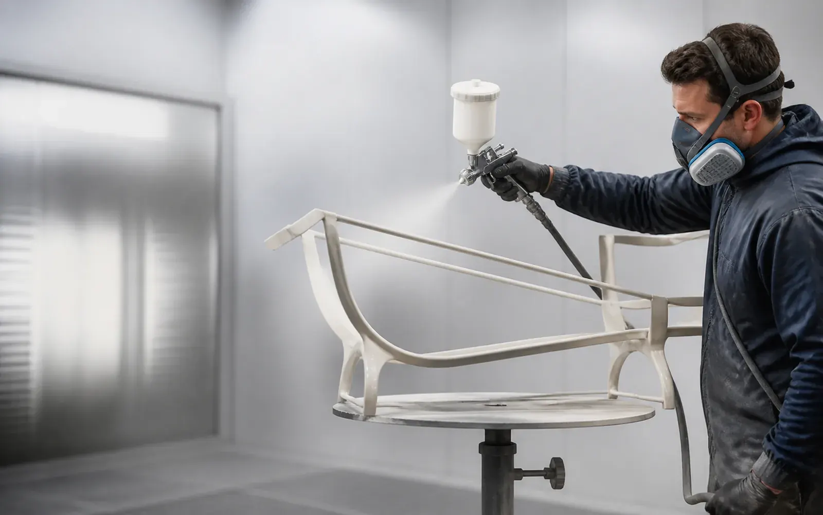 Verniciatura professionale di un telaio metallico