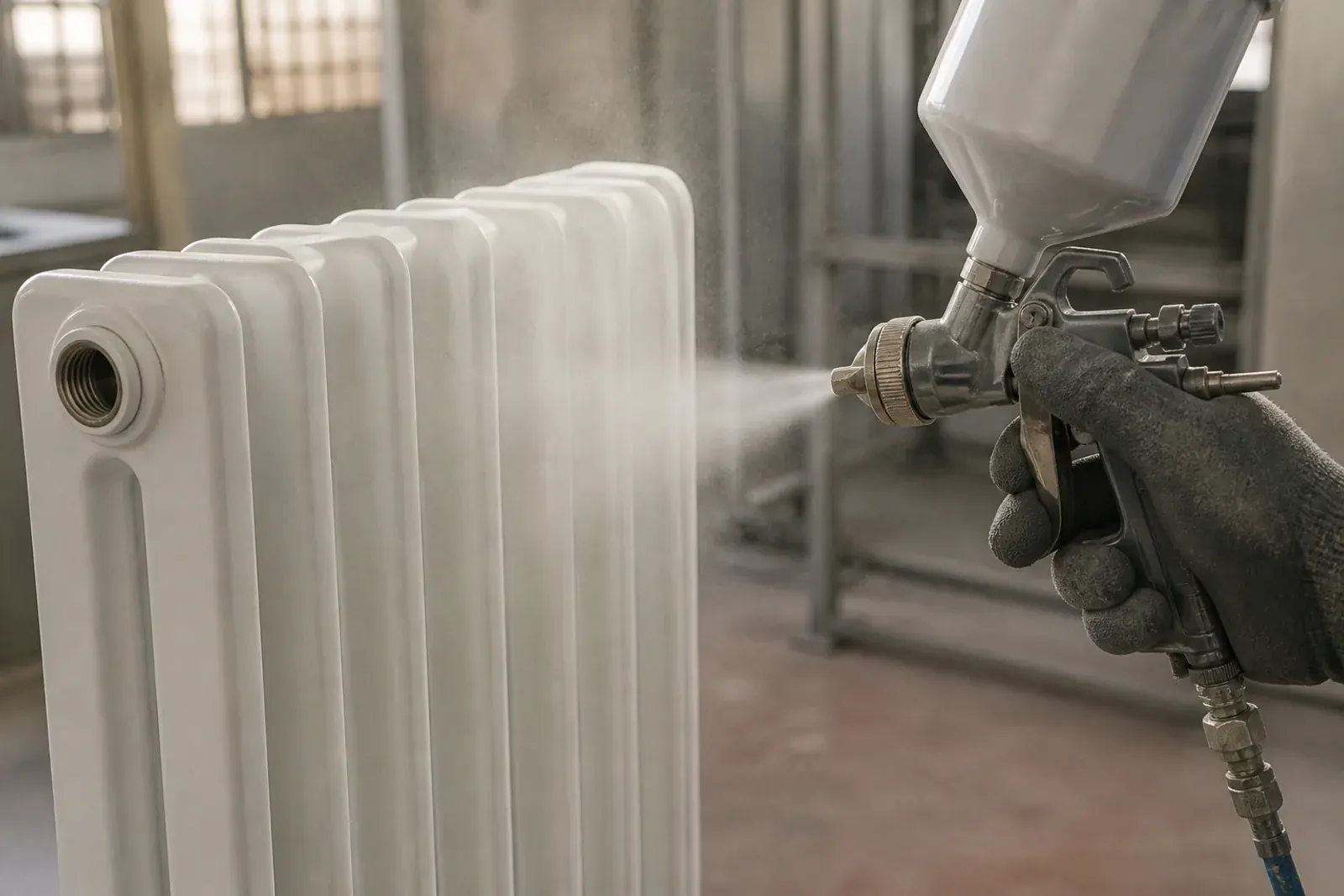 Restauro termosifoni: verniciatura di un termosifone in ghisa
